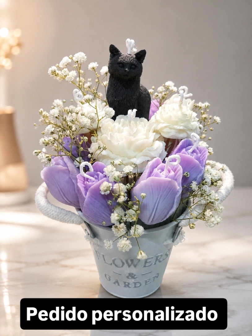 BOUQUET PERSONALIZADO GATO NEGRO