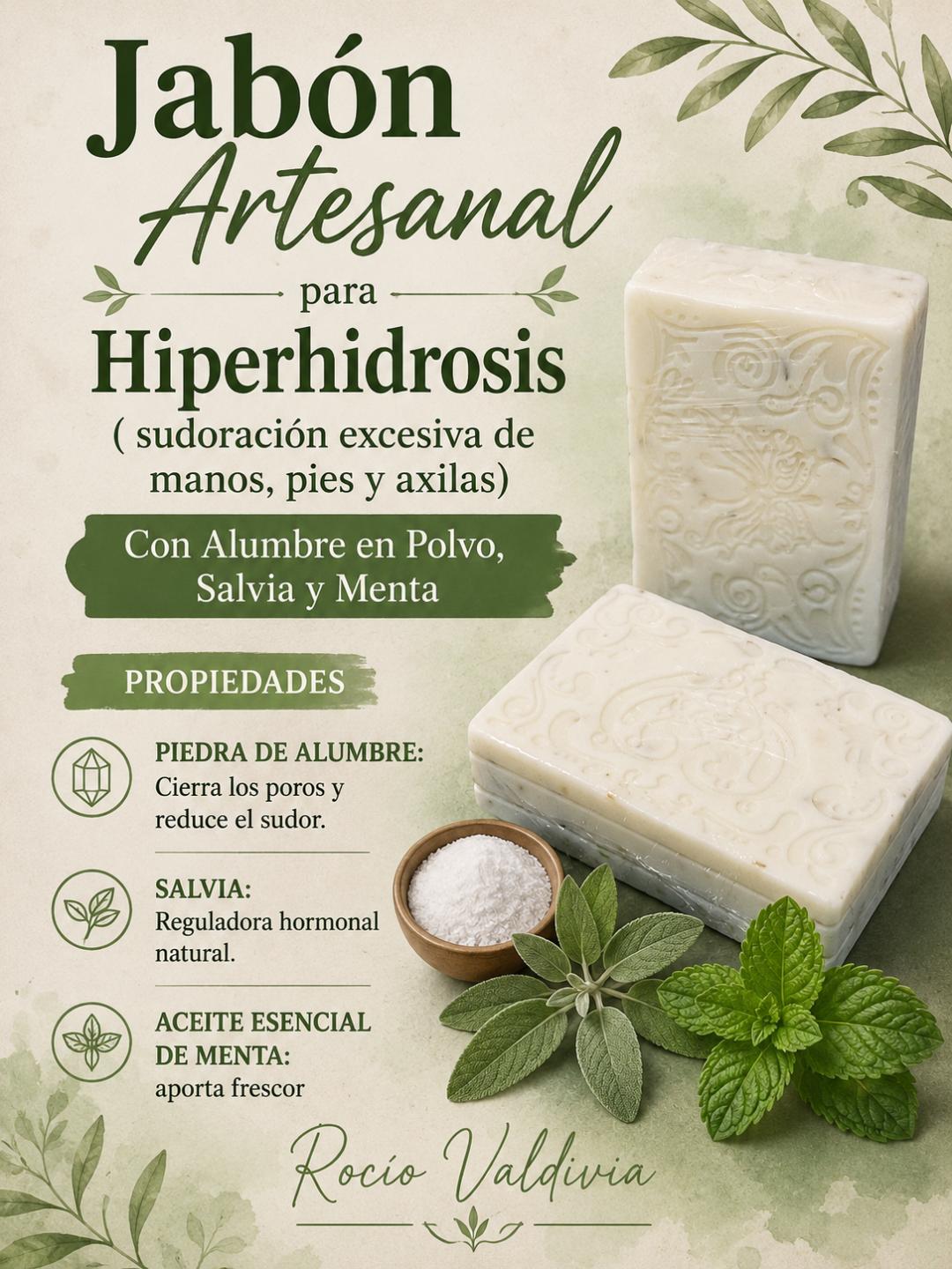 JABÓN ARTESANAL PARA LA HIPERHIDROSIS (SUDORACIÓN EXCESIVA)