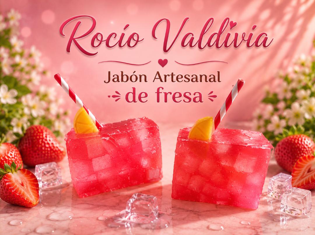 JABÓN ARTESANAL BEBIDA DE FRESA