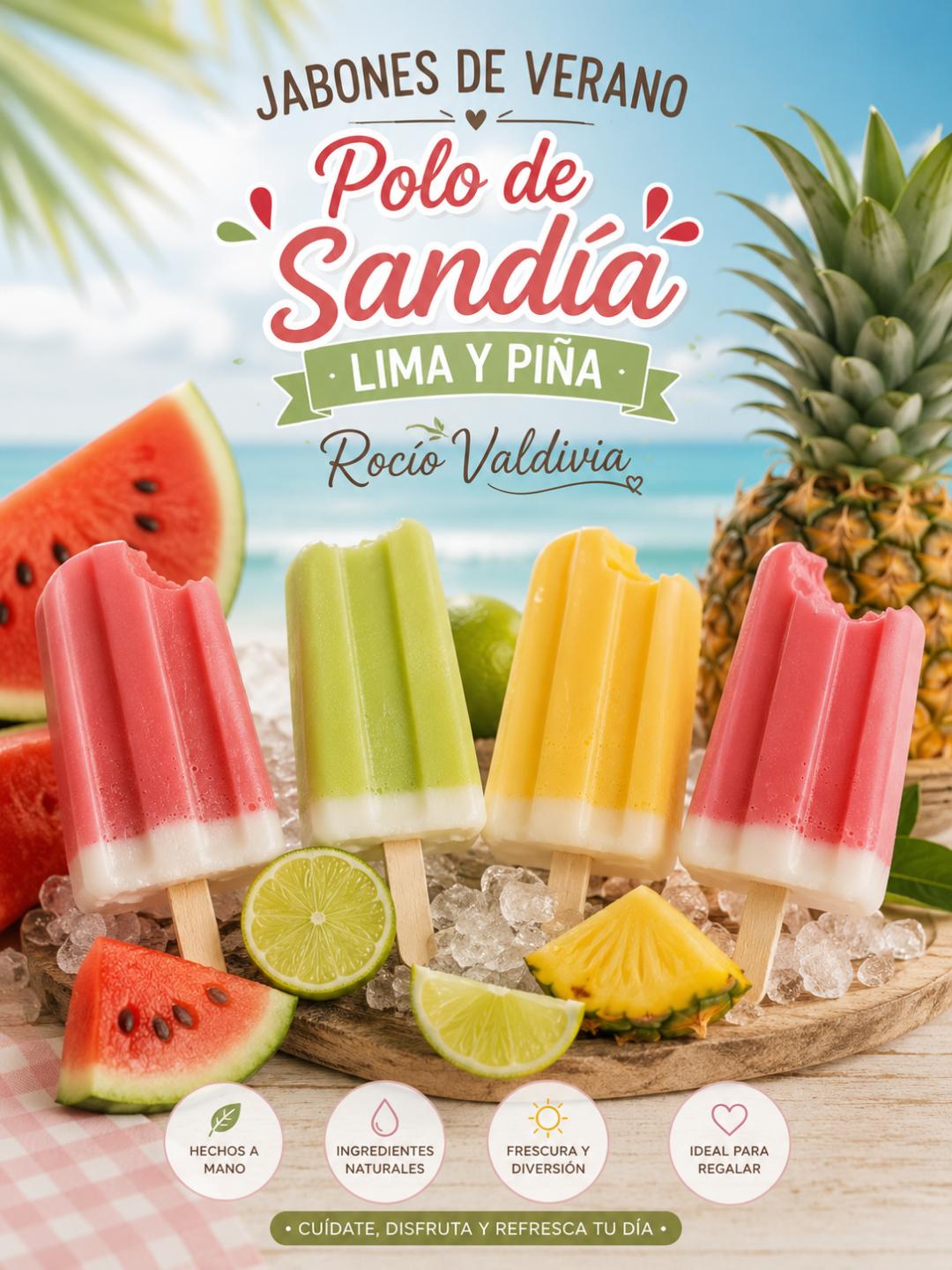 JABONES ARTESANALES HELADOS DE SANDÍA, LIMA Y PIÑA